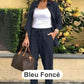 🧥+👖Set donna camicetta e pantaloni a maniche lunghe in cotone e lino