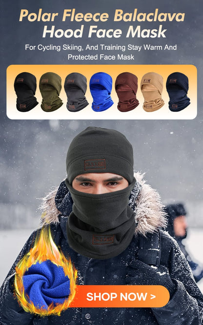 🔥Indispensabile per il freddo invernale 80% di sconto❄🎁- Maschera facciale con cappuccio in pile polare