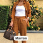 🧥+👖Set donna camicetta e pantaloni a maniche lunghe in cotone e lino