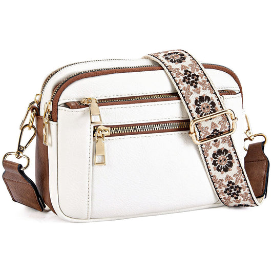 👜Crossbody in pelle fatta a mano con cinghie colorate