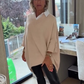 Top Donna a Maniche Lunghe con Colletto a Camicia