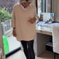 Top Donna a Maniche Lunghe con Colletto a Camicia