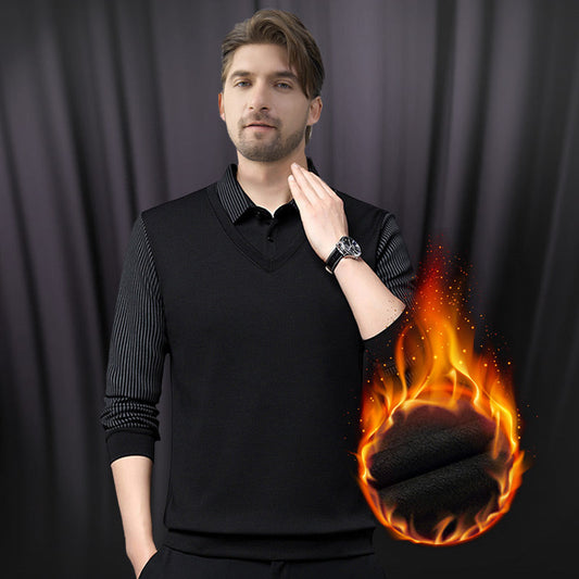 Camicia lavorata a maglia in due pezzi con risvolto da uomo 🔥Acquistane 2, spedizione gratuita🔥