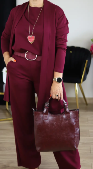 🌸 🌸 Elegante cardigan lungo + camicia + pantaloni 3 in 1