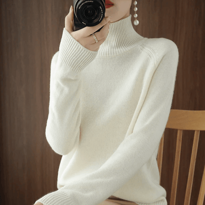 💖Maglione donna a collo alto tinta unita