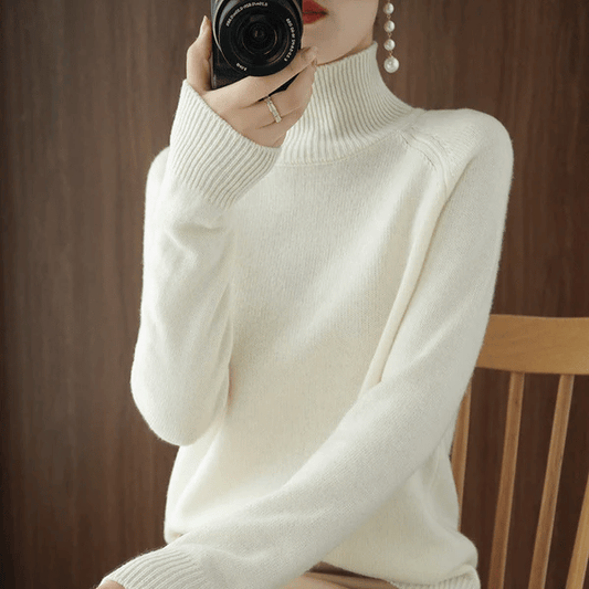 💖Maglione donna a collo alto tinta unita