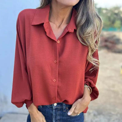 💕Camicia da donna elegante a tinta unita button-up