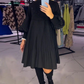 🌈👗 Abito da Donna Taglie Forti a Manica Lanterna con Colletto Dritto