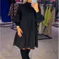🌈👗 Abito da Donna Taglie Forti a Manica Lanterna con Colletto Dritto