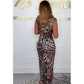 🌸Spécial printemps🌸Robe léopard sexy à col en V profond pour femme