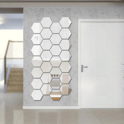 Stickers muraux miroir hexagonal acrylique imperméable