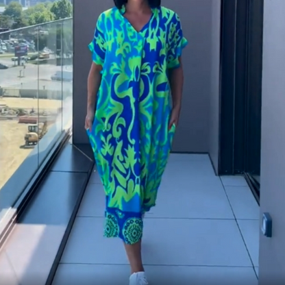 ✨Casual élégant imprimé V - cou robe pour les femmes(🔥50% de réduction)