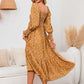 Robe élégante pour femme à manches évasées et motif floral