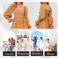 Robe élégante pour femme à manches évasées et motif floral