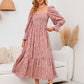 Robe élégante pour femme à manches évasées et motif floral