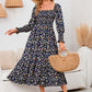 Robe élégante pour femme à manches évasées et motif floral