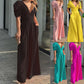 Jumpsuits mit tiefem V-Ausschnitt und weitem Bein für Damen