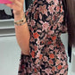 Abito Maxi Stampato con Scollo a V e Maniche a 3/4