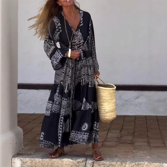 Vestito Casual Fluido da Donna con Scollo a V