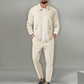 🔥Giacca con risvolto e pantaloni da jogging da uomo, set da 2 pezzi