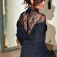⏳Elegante abito midi da donna con collo alto e retro in pizzo