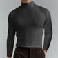 T-shirt a maniche lunghe slim fit a collo alto da uomo