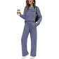 Top girocollo e pantaloni con coulisse da donna