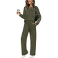 Top girocollo e pantaloni con coulisse da donna