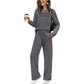 Top girocollo e pantaloni con coulisse da donna