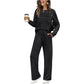 Top girocollo e pantaloni con coulisse da donna