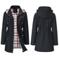 Trench donna impermeabile con cappuccio lungo