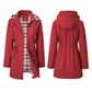 Trench donna impermeabile con cappuccio lungo