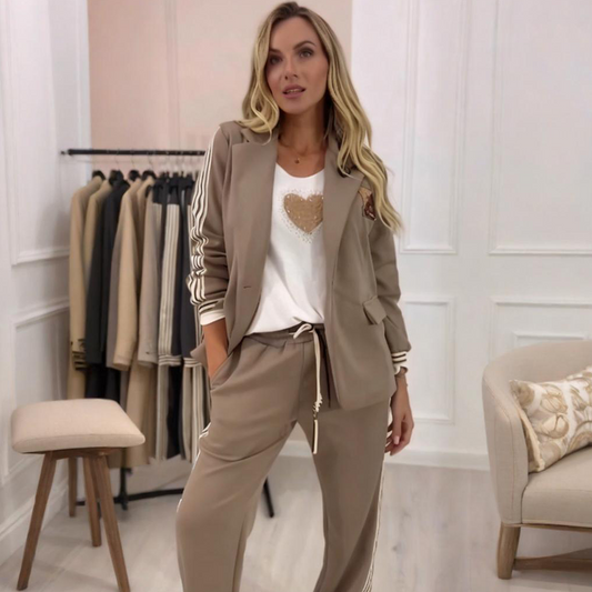 Set di 2 pezzi Blazer e pantaloni a righe laterali