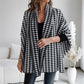 Poncho pied-de-poule aperto sul davanti per le donne