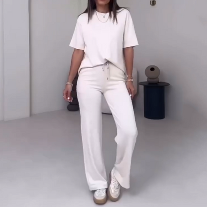 Elegante Completo da Donna a Due Pezzi – Top Comodo e Pantaloni Coordinati