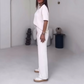 Elegante Completo da Donna a Due Pezzi – Top Comodo e Pantaloni Coordinati