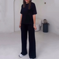 Elegante Completo da Donna a Due Pezzi – Top Comodo e Pantaloni Coordinati