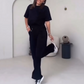 Elegante Completo da Donna a Due Pezzi – Top Comodo e Pantaloni Coordinati