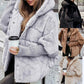 Piumino Oversize Donna con Cappuccio e Patchwork