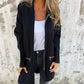 Giacca felpata con cappuccio a maniche lunghe con zip, moda casual