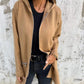 Giacca felpata con cappuccio a maniche lunghe con zip, moda casual