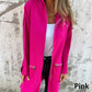 Giacca felpata con cappuccio a maniche lunghe con zip, moda casual