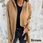 Giacca felpata con cappuccio a maniche lunghe con zip, moda casual