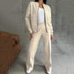 🌟Set donna due pezzi dal taglio rilassato - Giacca con zip e pantaloni a gamba larga