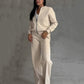 🌟Set donna due pezzi dal taglio rilassato - Giacca con zip e pantaloni a gamba larga