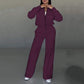 🌟Set donna due pezzi dal taglio rilassato - Giacca con zip e pantaloni a gamba larga