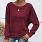 🌟🌟Maglia a Girocollo a Tinta Unita con Maniche Lunghe e Texture a Righe
