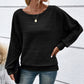 🌟🌟Maglia a Girocollo a Tinta Unita con Maniche Lunghe e Texture a Righe