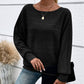 🌟🌟Maglia a Girocollo a Tinta Unita con Maniche Lunghe e Texture a Righe