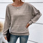🌟🌟Maglia a Girocollo a Tinta Unita con Maniche Lunghe e Texture a Righe